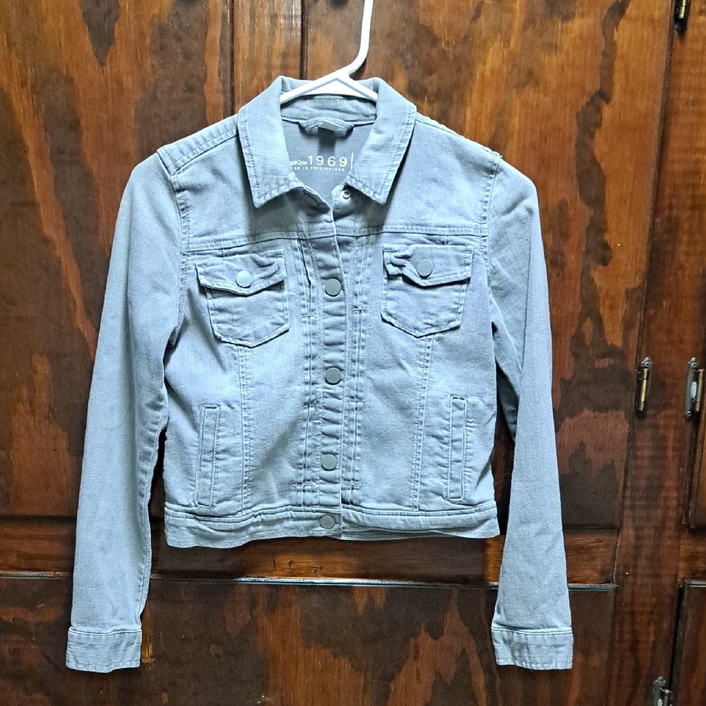 GAPKids 1969 Gray Denim Jacket Size XL